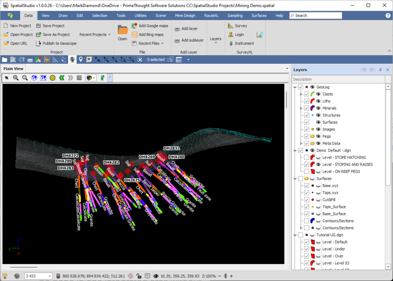 SpatialStudio for Mining and Engineering